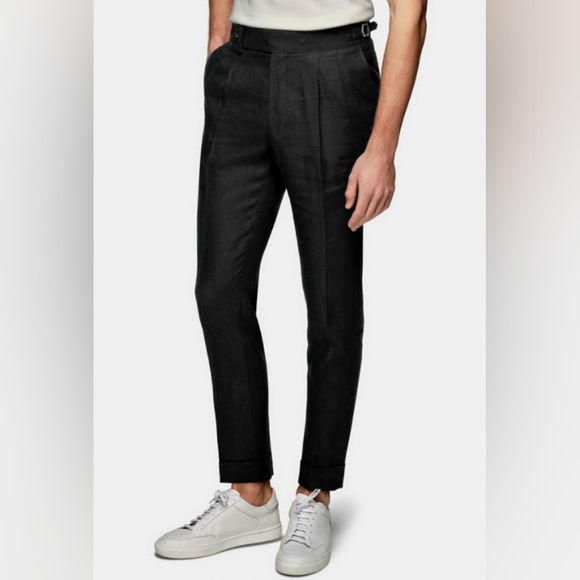 Suitsupply Other - SuitSupply Black Pleated Braddon Trousers